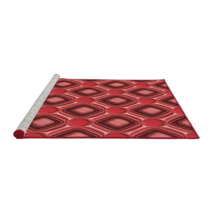 Sideview of Machine Washable Transitional Red Rug, wshpat3159rd