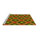 Sideview of Machine Washable Transitional Saffron Red Rug, wshpat3159yw