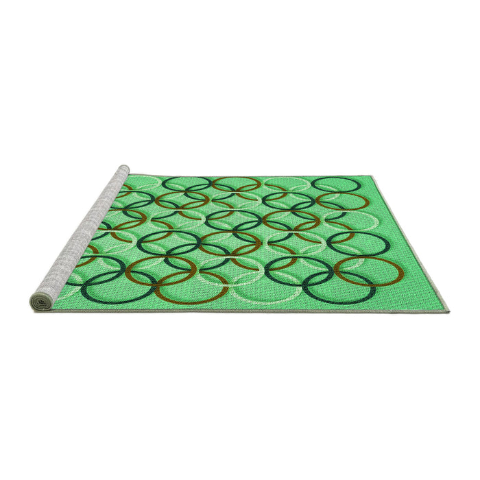 Sideview of Machine Washable Transitional Dark Lime Green Rug, wshpat316grn