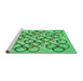 Sideview of Machine Washable Transitional Dark Lime Green Rug, wshpat316grn