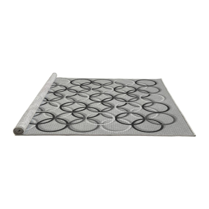 Sideview of Machine Washable Transitional Silver Gray Rug, wshpat316gry