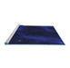 Sideview of Machine Washable Transitional Night Blue Rug, wshpat3160blu