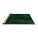 Sideview of Machine Washable Transitional Deep Emerald Green Rug, wshpat3160grn