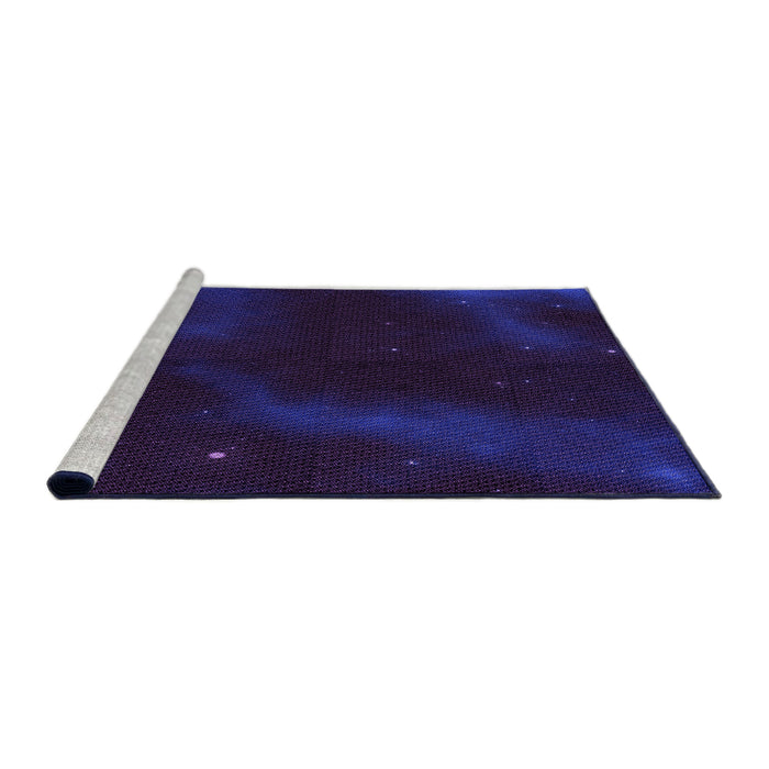Sideview of Machine Washable Transitional Amethyst Purple Rug, wshpat3160pur