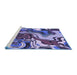 Sideview of Machine Washable Transitional Blue Rug, wshpat3161blu