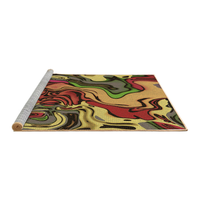 Sideview of Machine Washable Transitional Caramel Brown Rug, wshpat3161brn