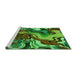 Sideview of Machine Washable Transitional Dark Forest Green Rug, wshpat3161grn