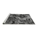 Sideview of Machine Washable Transitional Dark Gray Black Rug, wshpat3161gry