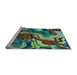 Sideview of Machine Washable Transitional Emerald Green Rug, wshpat3161lblu