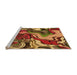 Sideview of Machine Washable Transitional Saffron Red Rug, wshpat3161org