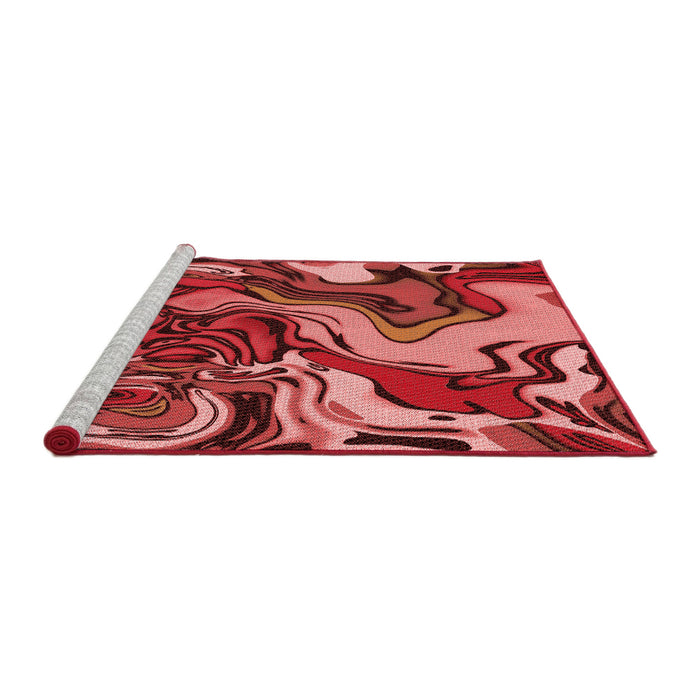 Sideview of Machine Washable Transitional Cranberry Red Rug, wshpat3161rd