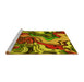 Sideview of Machine Washable Transitional Saffron Red Rug, wshpat3161yw