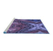 Sideview of Machine Washable Transitional Medium Slate Blue Rug, wshpat3162blu