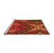 Sideview of Machine Washable Transitional Mahogany Brown Rug, wshpat3162org