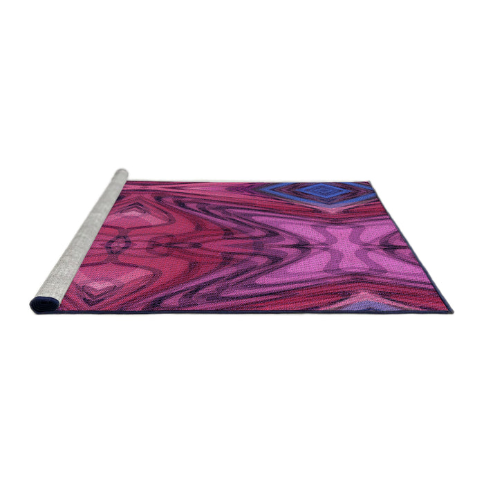 Sideview of Machine Washable Transitional Magenta Pink Rug, wshpat3162pur
