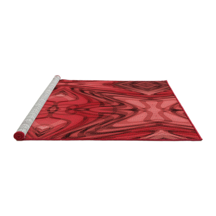 Sideview of Machine Washable Transitional Red Rug, wshpat3162rd