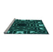 Sideview of Machine Washable Transitional Deep Teal Green Rug, wshpat3163lblu