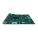 Thickness of Patterned Deep Teal Green Rug, pat3163lblu