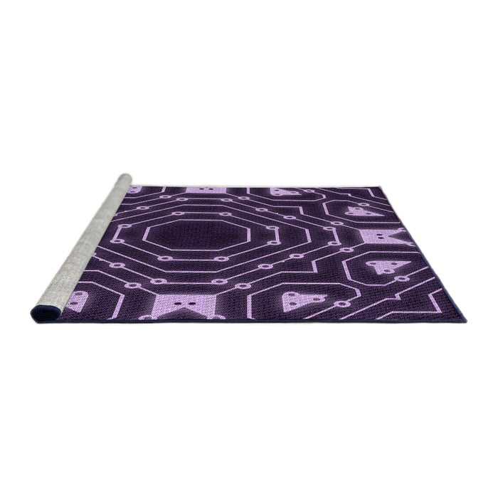 Sideview of Machine Washable Transitional Deep Purple Rug, wshpat3163pur