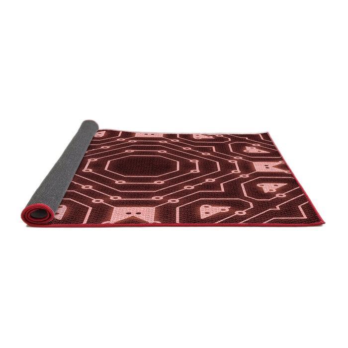 Thickness of Patterned Cherry Red Rug, pat3163rd