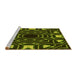 Sideview of Machine Washable Transitional Dark Yellow Green Rug, wshpat3163yw