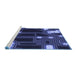 Sideview of Machine Washable Transitional Midnight Blue Rug, wshpat3164blu