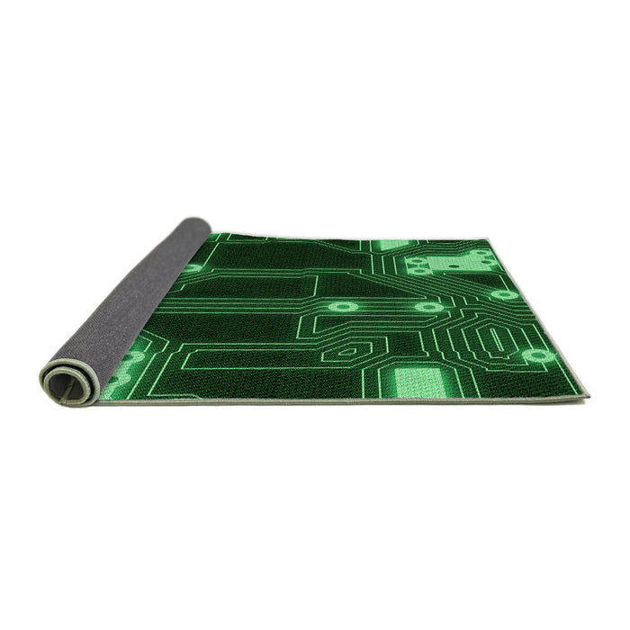 Thickness of Patterned Dark Forest Green Rug, pat3164grn