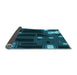 Thickness of Patterned Dark Turquoise Green Rug, pat3164lblu