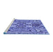 Sideview of Machine Washable Transitional Sky Blue Rug, wshpat3165blu