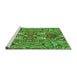 Sideview of Machine Washable Transitional Green Rug, wshpat3165grn