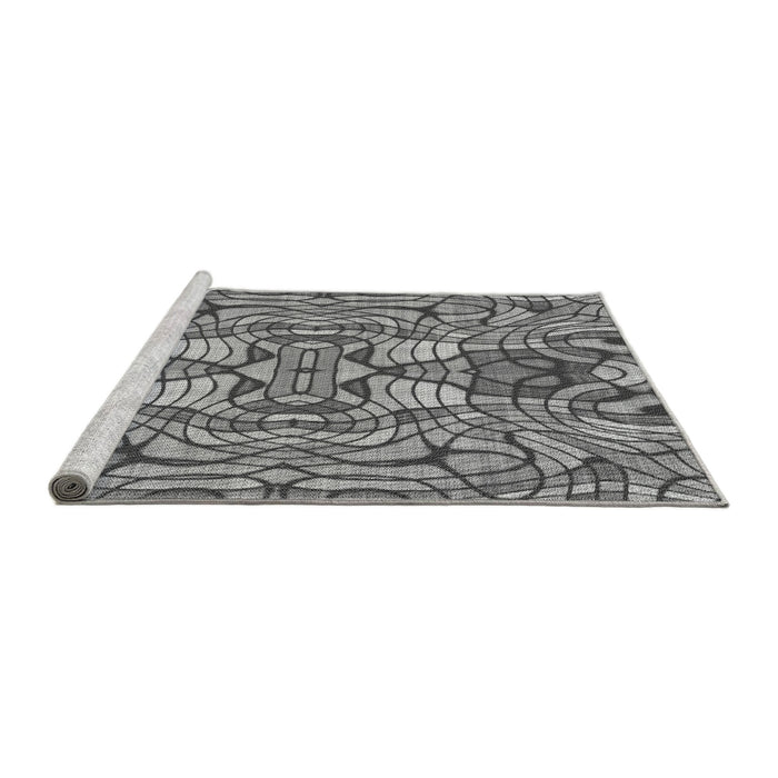 Sideview of Machine Washable Transitional Dark Gray Rug, wshpat3165gry