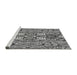 Sideview of Machine Washable Transitional Dark Gray Rug, wshpat3165gry