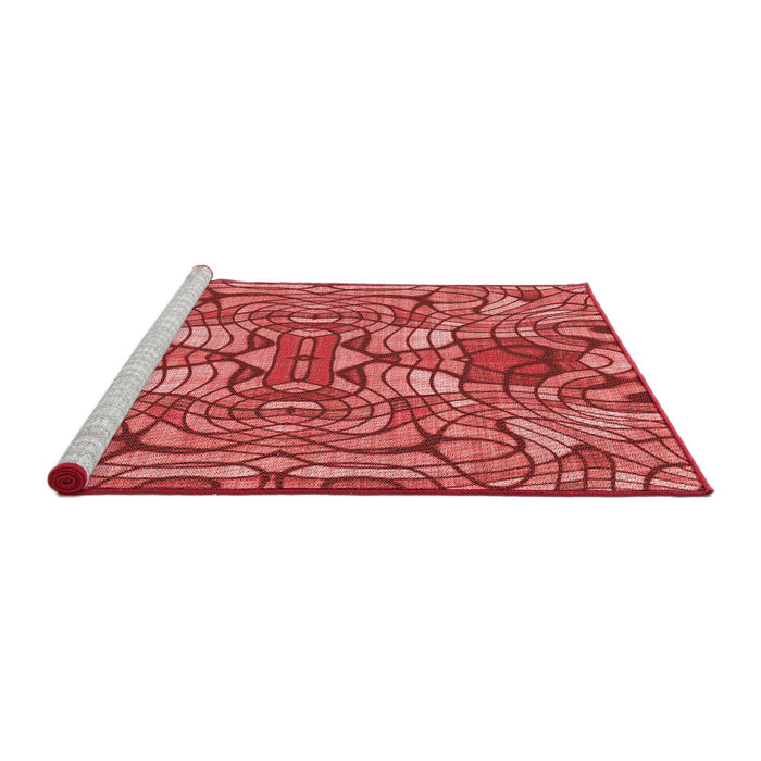 Sideview of Machine Washable Transitional Red Rug, wshpat3165rd