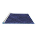 Sideview of Machine Washable Transitional Night Blue Rug, wshpat3166blu