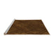 Sideview of Machine Washable Transitional Mahogany Brown Rug, wshpat3166org