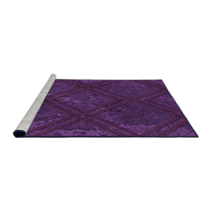 Sideview of Machine Washable Transitional Dark Orchid Purple Rug, wshpat3166pur