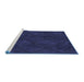 Sideview of Machine Washable Transitional Night Blue Rug, wshpat3167blu