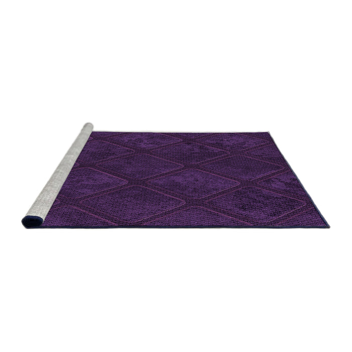 Sideview of Machine Washable Transitional Dark Purple Rug, wshpat3167pur