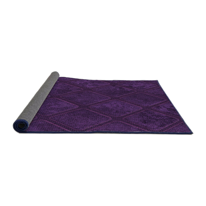 Thickness of Patterned Dark Purple Rug, pat3167pur
