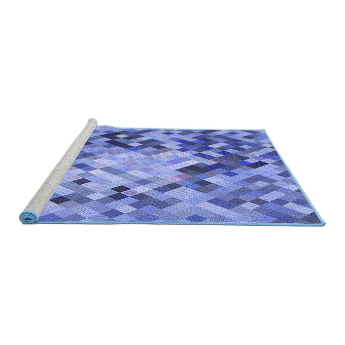 Sideview of Machine Washable Transitional Denim Blue Rug, wshpat3168blu