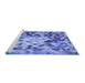 Sideview of Machine Washable Transitional Denim Blue Rug, wshpat3168blu