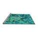 Sideview of Machine Washable Transitional Dark Cyan Green Rug, wshpat3168lblu