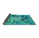 Thickness of Patterned Dark Cyan Green Rug, pat3168lblu