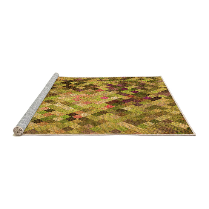 Sideview of Machine Washable Transitional Yellow Rug, wshpat3168org