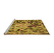 Sideview of Machine Washable Transitional Yellow Rug, wshpat3168org