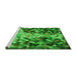 Sideview of Machine Washable Transitional Green Rug, wshpat3169grn