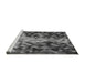 Sideview of Machine Washable Transitional Gunmetal Gray Rug, wshpat3169gry