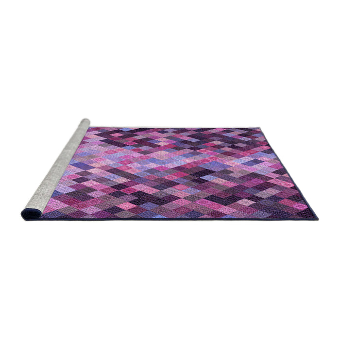 Sideview of Machine Washable Transitional Dark Magenta Purple Rug, wshpat3169pur