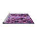 Sideview of Machine Washable Transitional Dark Magenta Purple Rug, wshpat3169pur