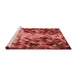 Sideview of Machine Washable Transitional Red Rug, wshpat3169rd